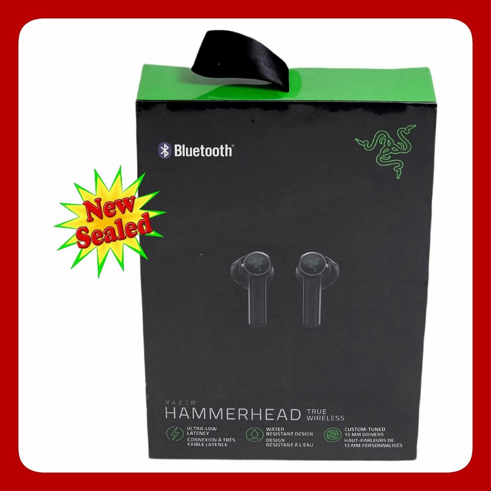 Razer Hammerhead Wireless Earbuds Black Bluetooth Low Latency Gaming Accessory